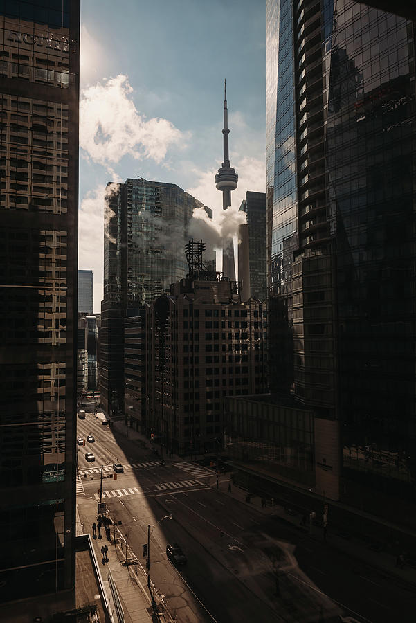 Architecture Photograph - Buildings In Downtown Toronto, Canada With Cn Tower In Background. by Cavan Images