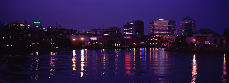 Buildings Lit Up At Night, Wilmington Photograph by Panoramic Images