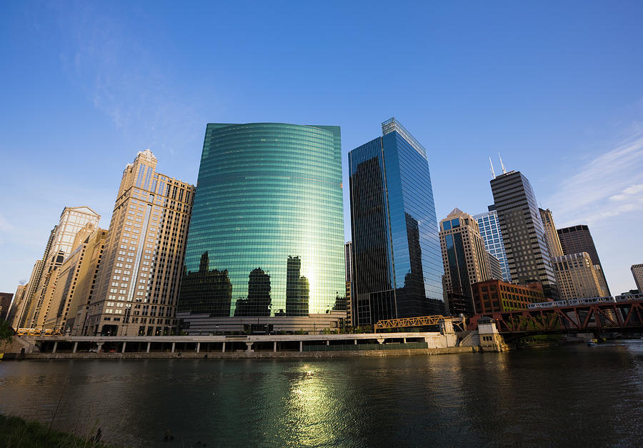 Buildings On The Chicago River, Chicago Photograph by Fraser Hall