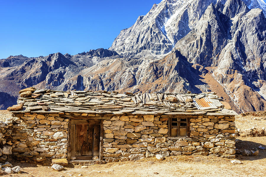 Built From Stones Sherpoa House In Nepal. Photograph