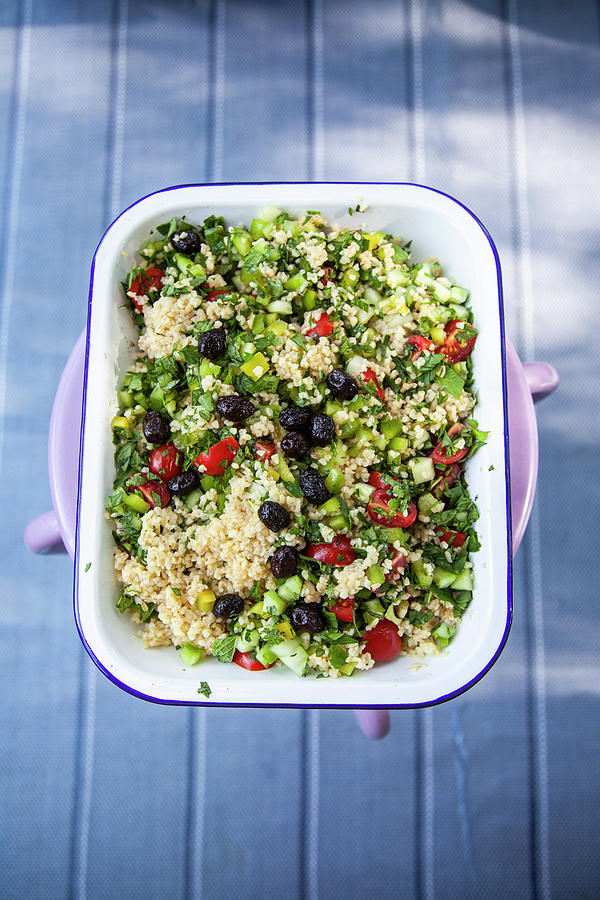 Bulgur Salad With Dried Black Olives And Herbs Photograph by Julia Skowronek