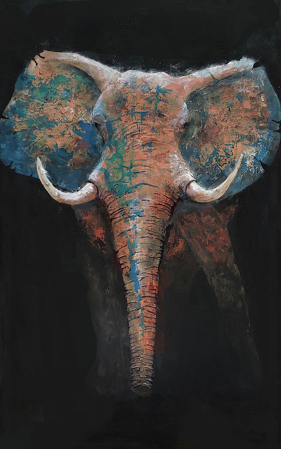 Bull Elephant Painting by John Henne