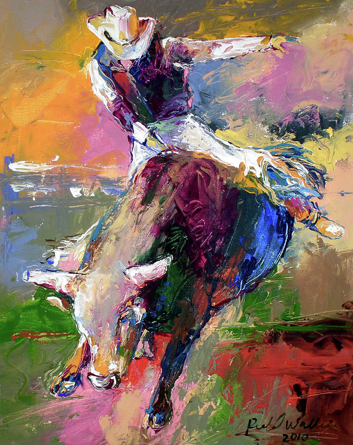 Bull Rider Painting by Richard Wallich