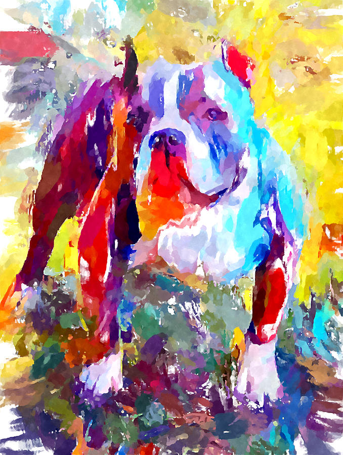 Bulldog 3 Painting by Chris Butler