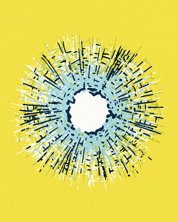 Abstract Drawing - Bullet hole by CSA Images