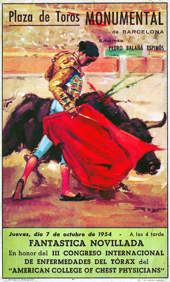Barcelona Photograph - Bullfight Poster Novel by Transcendental Graphics