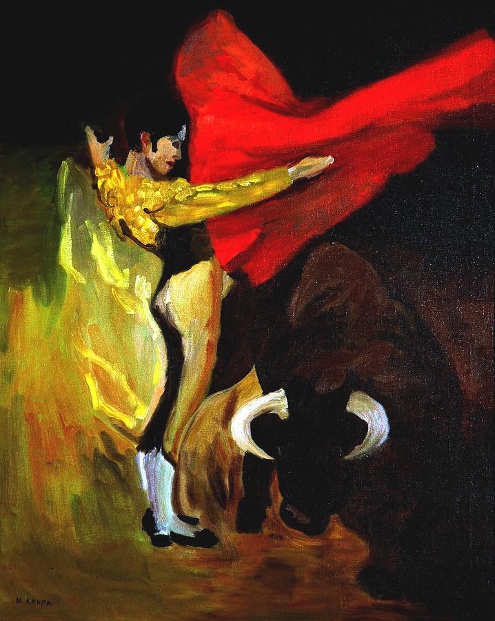 Bullfighter by Mary Krupa Painting by Bernadette Krupa