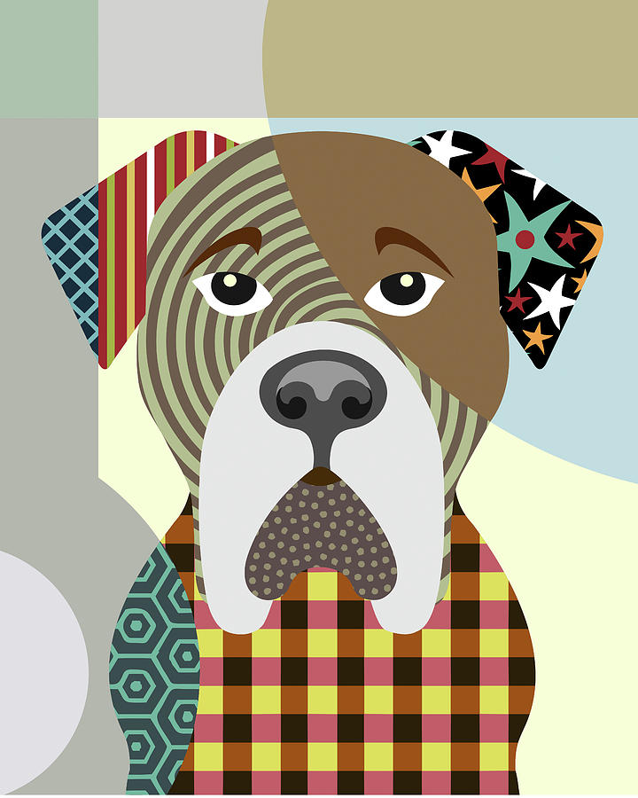 Portrait Digital Art - Bullmastiff Dog by Lanre Adefioye