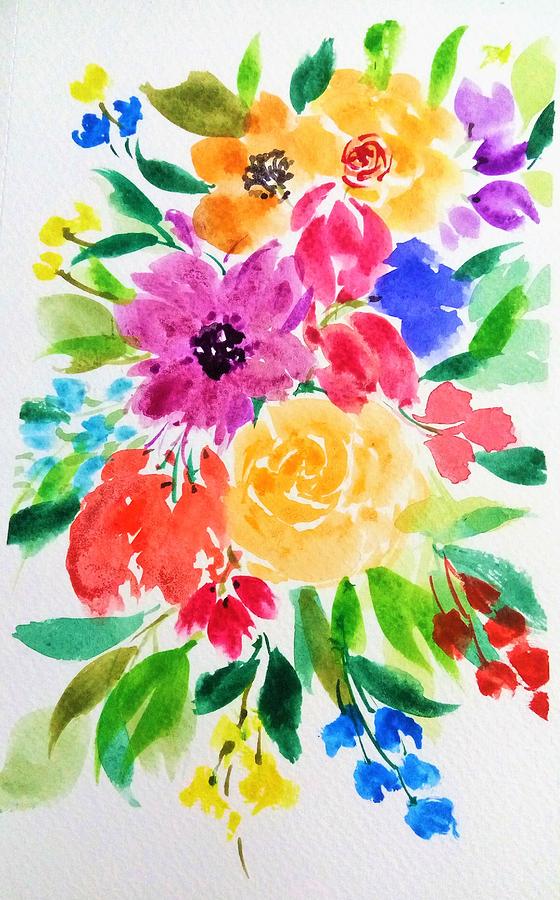 Flower Painting - Bunch of Flowers by Shweta Saxena