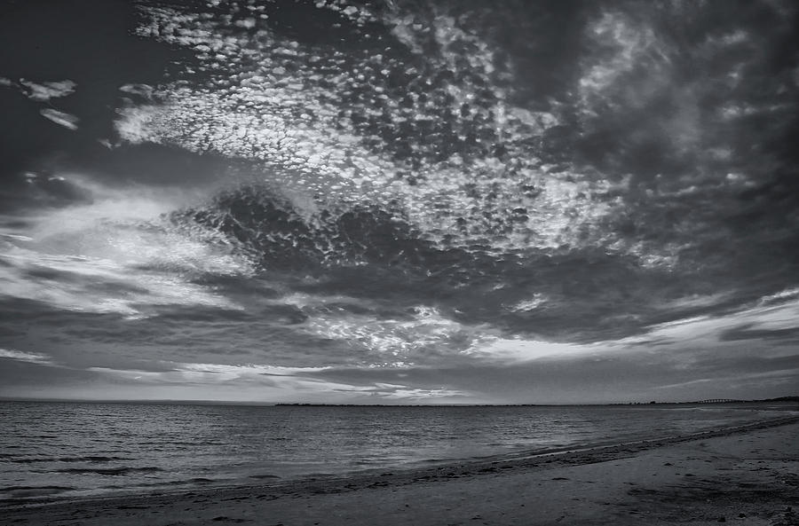 Bunche Beach Sunset - B W Photograph by Greg Thiemeyer - Fine Art America