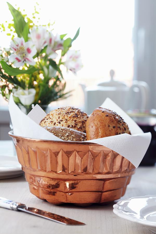Bundt Tin Used As Bread Basket Photograph by Franziska Taube