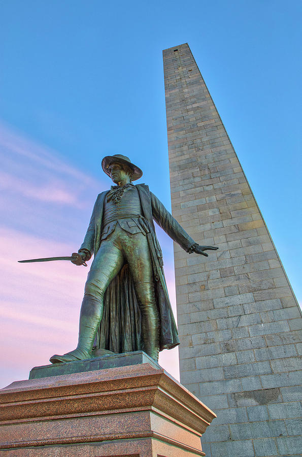 Bunker Hill Monument and William Prescott Photograph by Juergen Roth