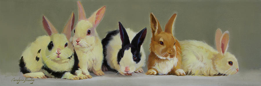 Bunny Babies Painting by Carolyne Hawley