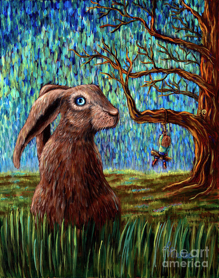 Bunny Love Series, Patiently Waiting Painting
