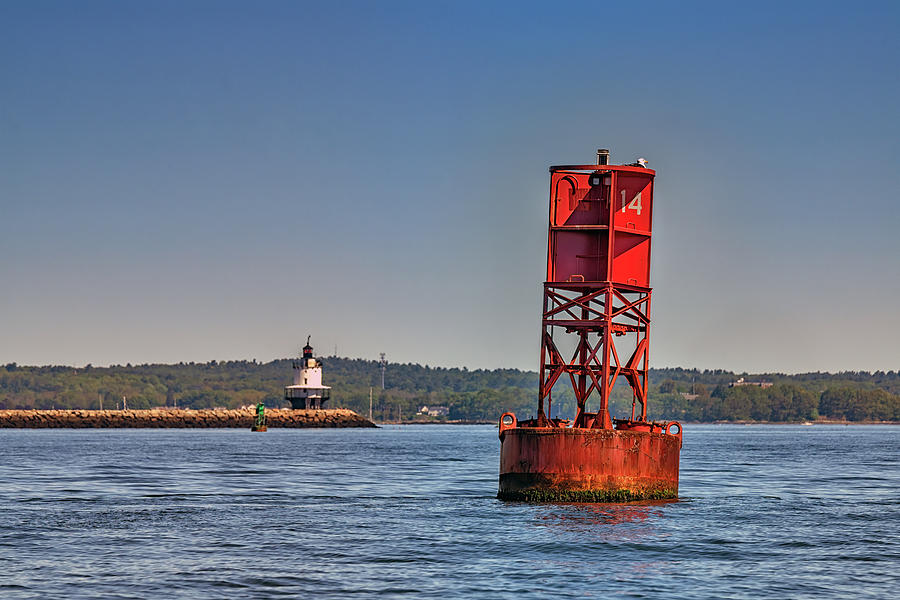 Spring Photograph - Buoy and Spring Point Ledge Light by Rick Berk