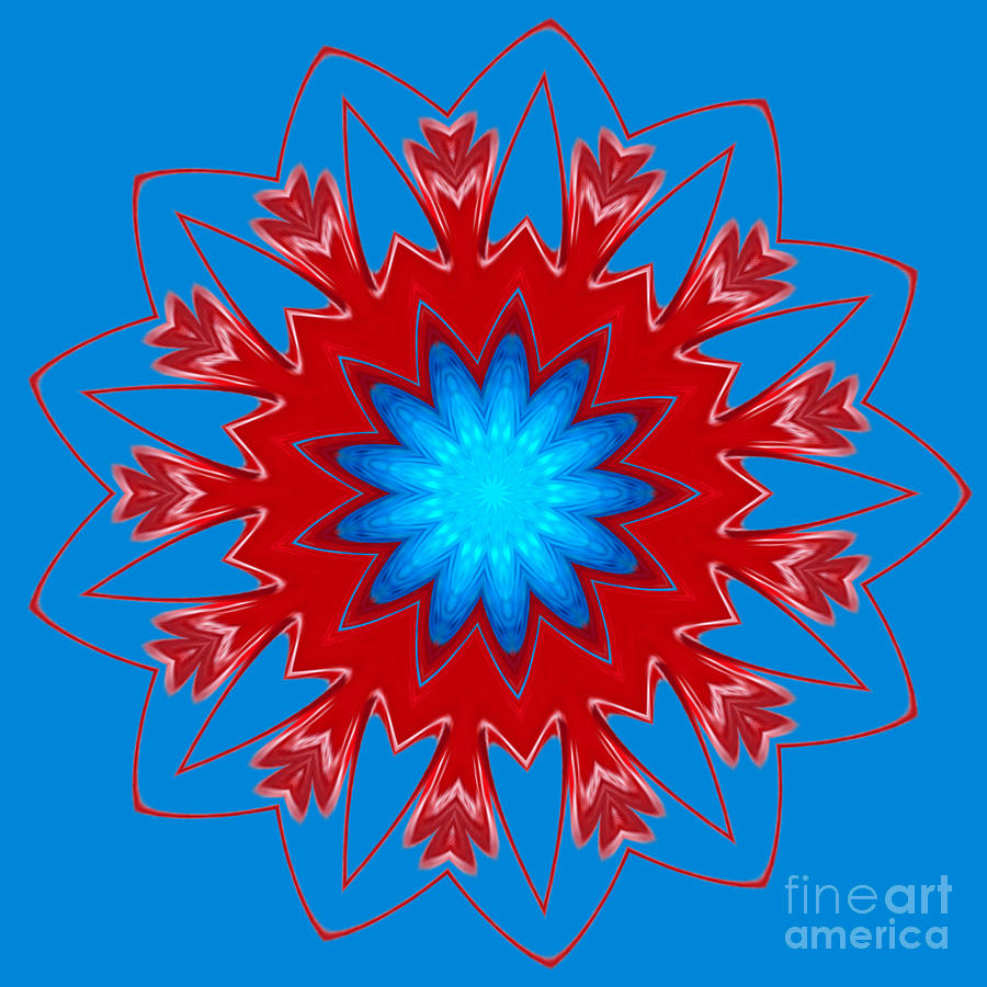 Buoyant Red And Blue Digital Art by Rachel Hannah