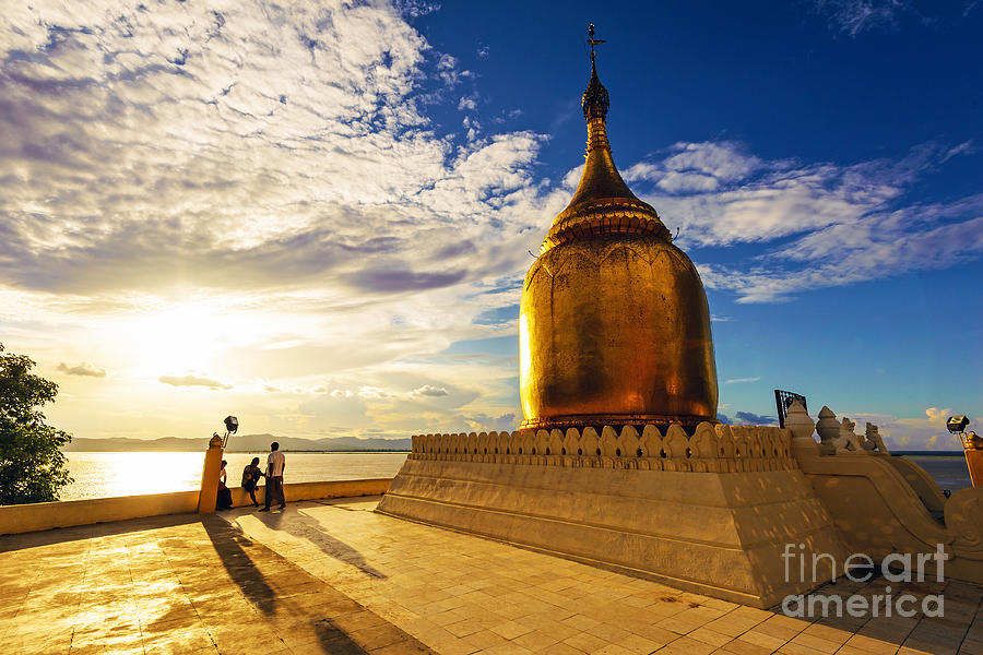Dusk Photograph - Buphaya Pagoda In Bagan Myanmar by Richard Yoshida Dusk Photograph - Buphaya Pagoda In Bagan Myanmar by Richard Yoshida