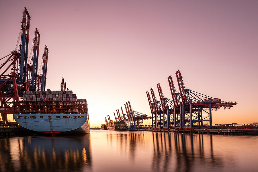 Burchardkai - Port Of Hamburg Photograph by Roland Weber