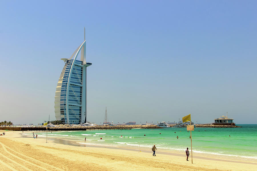 Burj Al Arab Under Clear Blue Sky Photograph by Aashish Vaidya - Pixels