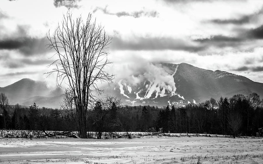 Burke Mountain Snowmaking Bw Photograph