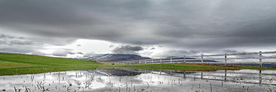 Burke Mtn Fence Reflection Panoramic Photograph by Tim Kirchoff