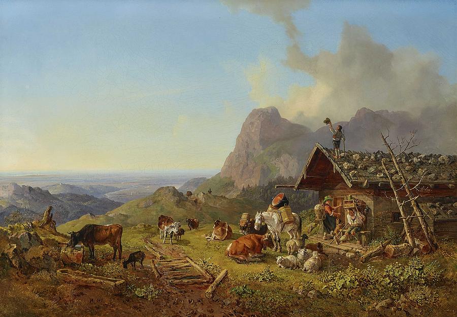 Burkel, Heinrich 1802 Pirmasens - 1869 Munich An Alp Painting