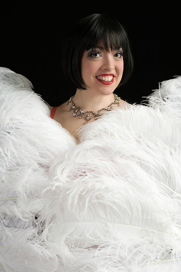 Burlesque Dancer Smiling Over Ostrich Photograph by Henry Horenstein Burlesque Dancer Smiling Over Ostrich Photograph by Henry Horenstein
