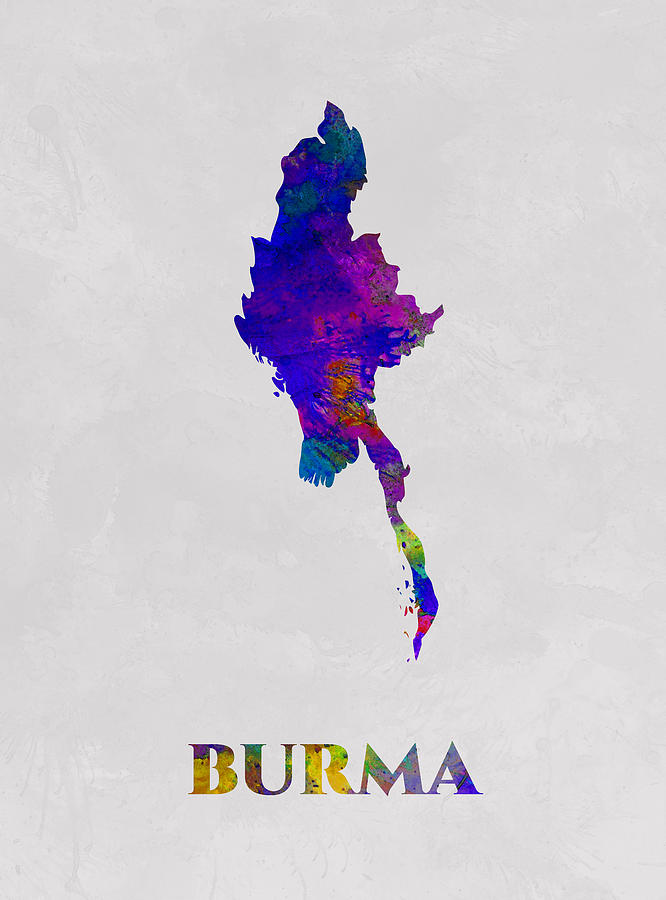 Burma Map Artist Singh Mixed Media By Artguru Official Maps Fine Art America 5695