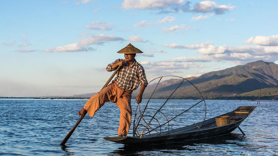Burmese Intha fisherman Photograph by Ann Moore