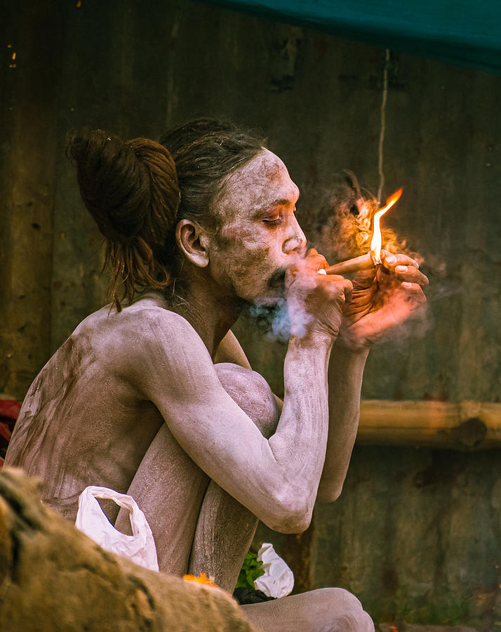 Smoke Photograph - Burning Baba by Payel Banerjee