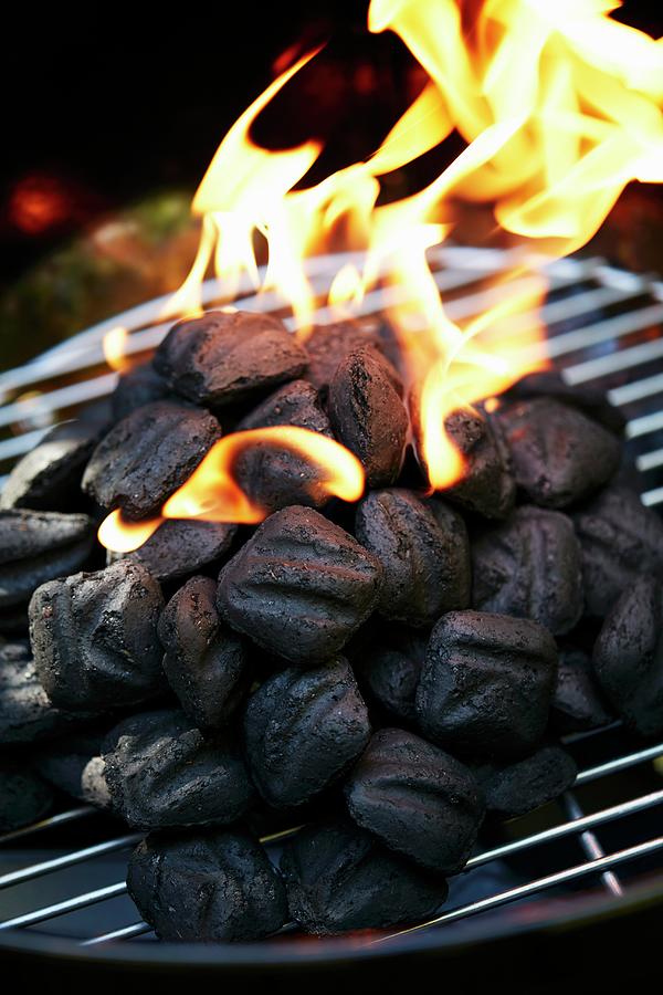 Rose Photograph - Burning Barbecue Coals by Leigh Beisch