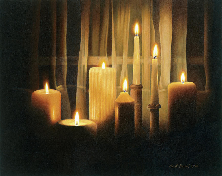 Candle Painting - Burning Bright by Cecile Baird