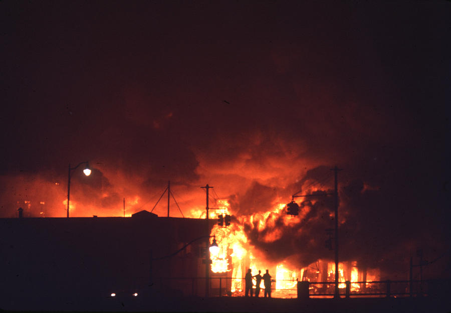Burning Buildings During Detroit Riots Photograph by Declan Haun