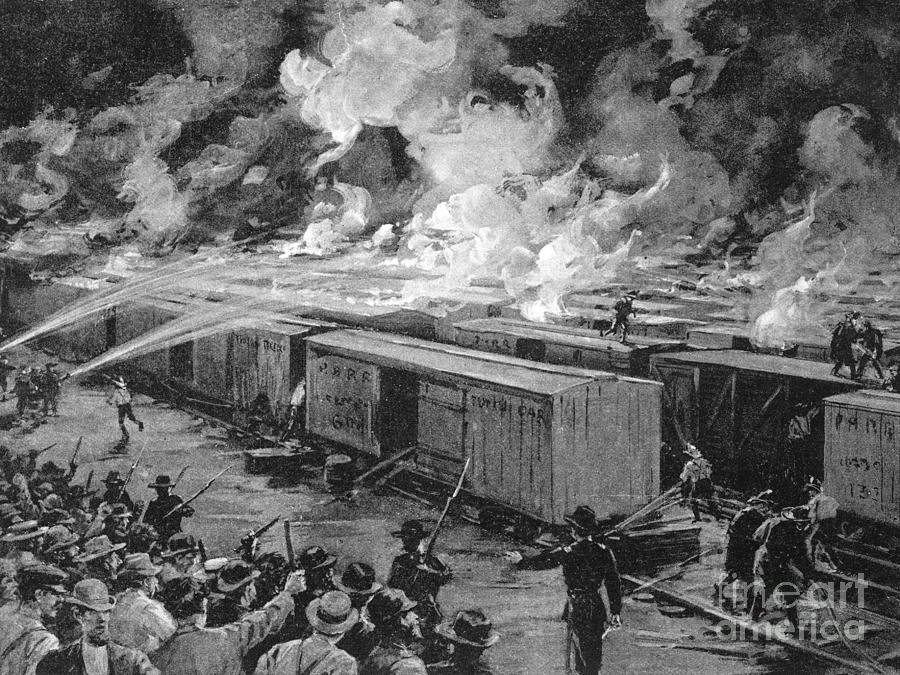 Burning Of 600 Freight Cars On Panhandle Photograph by Bettmann Burning Of 600 Freight Cars On Panhandle Photograph by Bettmann