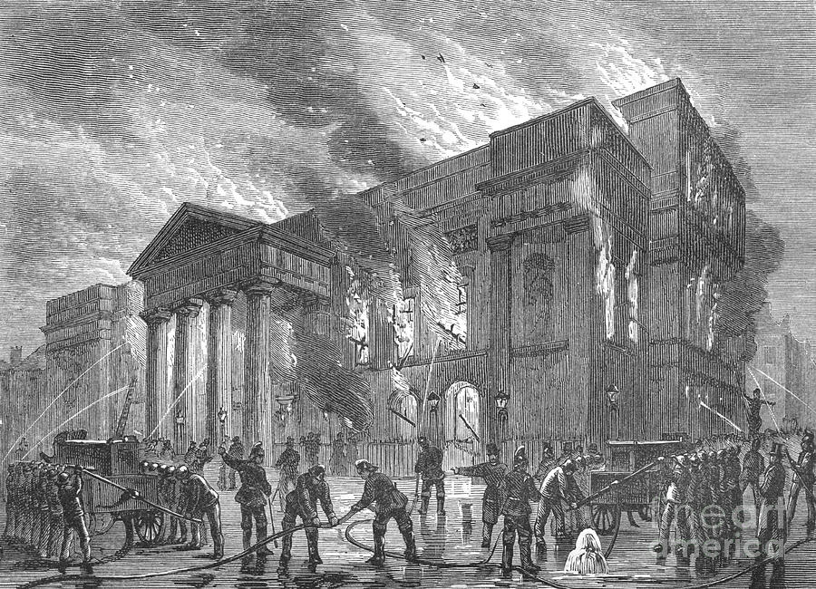 Burning Of Covent Garden Theatre Drawing by Print Collector