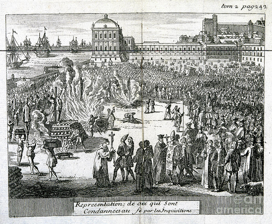 Burning Of Heretics Sentenced Drawing by Print Collector