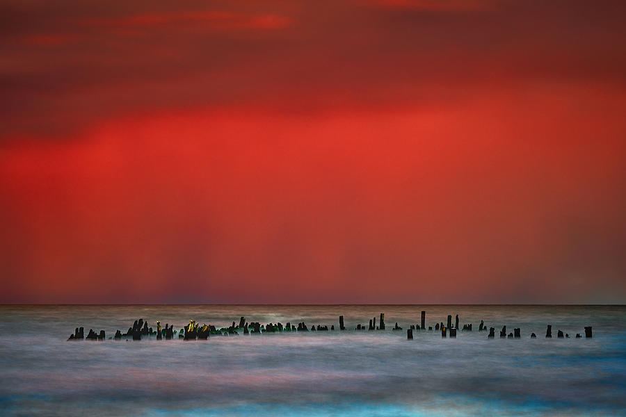 Burning Sea Photograph by Radek Pohnan