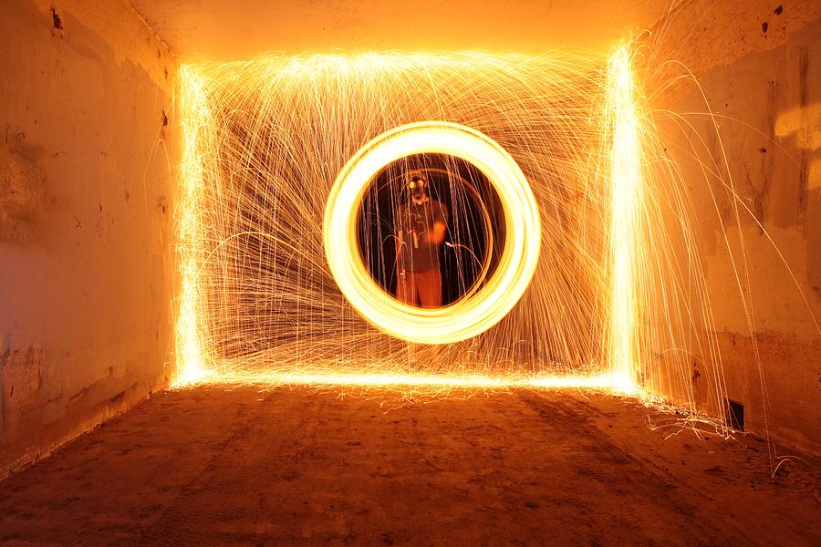 Burning Steel Wool In A Tunnel Photograph by Dangerous Balcony Fine