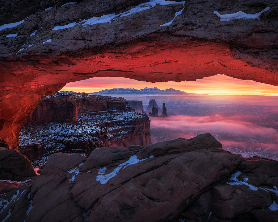 Landscape Photograph - Burning Window - Canyonlands by Daniel Gastager