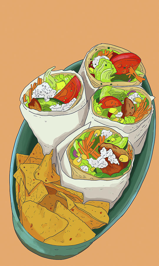Burritos With Nachos illustration Photograph by Meshugga Illustration