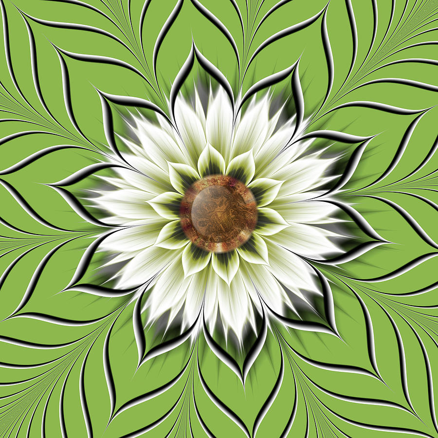 Flower Digital Art - Burst Forth Greenery by Fractalicious