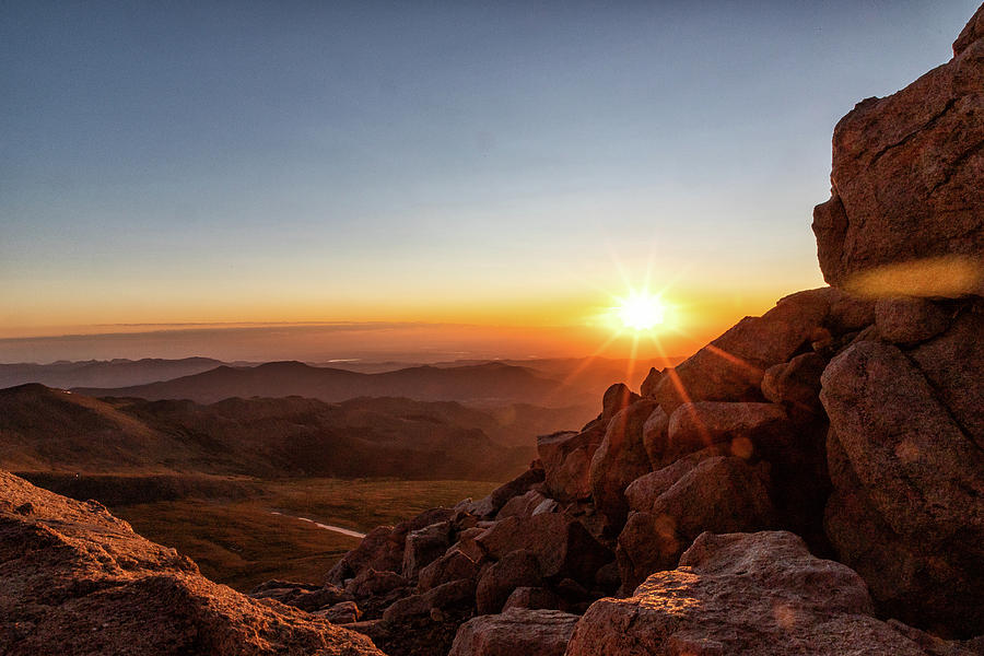 Bursting Sunrise on Mount Evans Photograph by Tony Hake