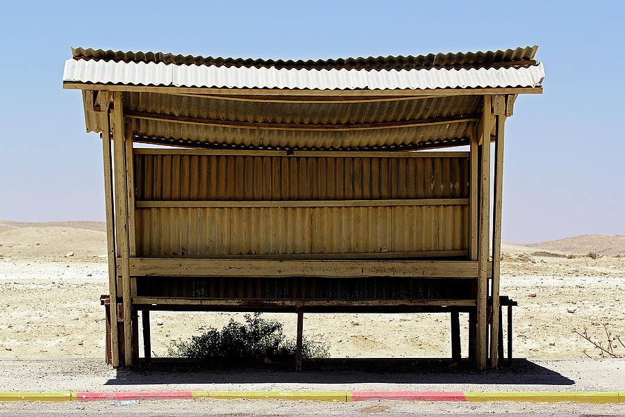 Bus Stop In Neghev Desert N°2 Photograph by Vetmed123 Photo