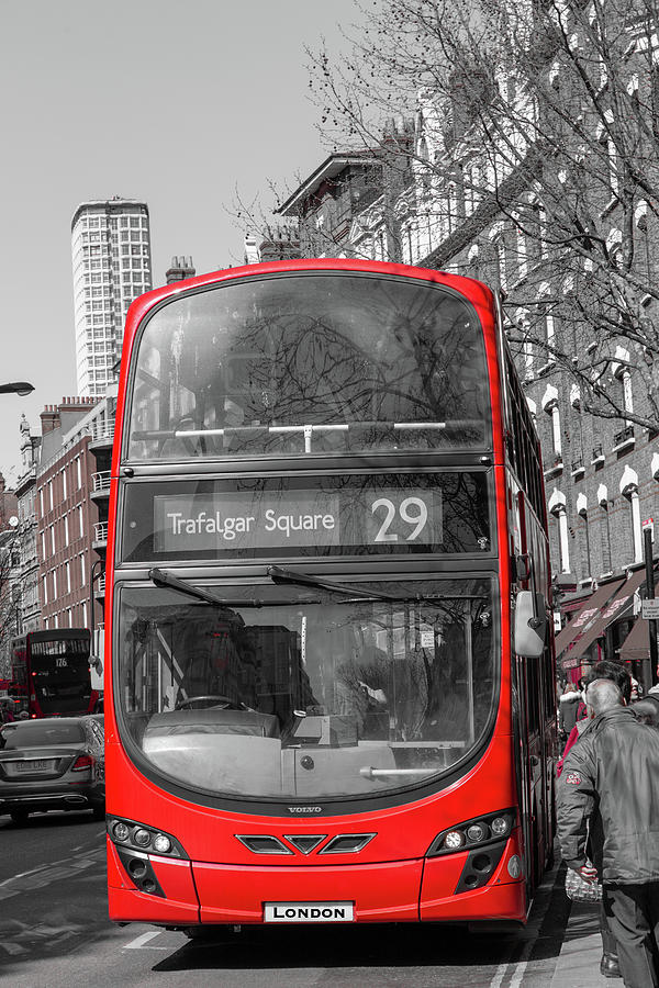 London Photograph - Bus to Trafalgar Square by Georgia Clare