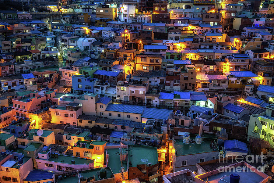 Busan Gamcheon Culture Village At Night Photograph By Aaron Choi