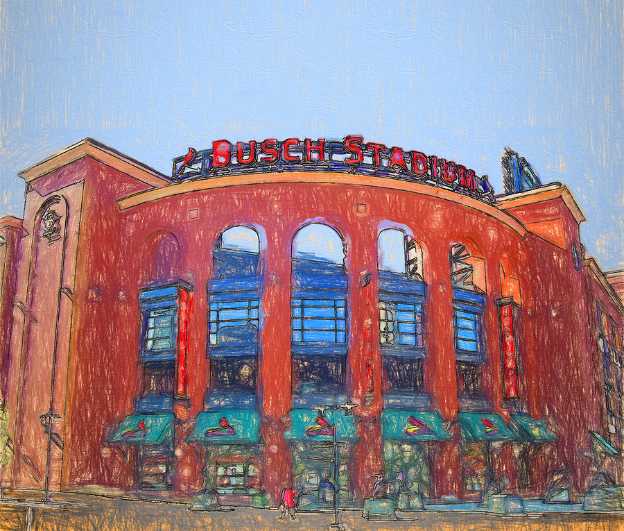 Major League Movie Painting - Busch Stadium Sky by John Farr