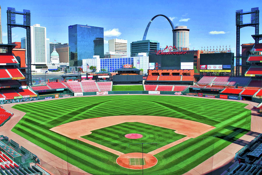 Saint Louis Baseball Print Stadium Ballpark St Louis Neon 