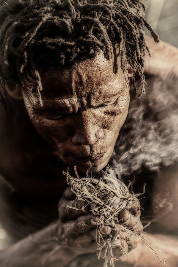 Portrait Photograph - Bushmans Skills by Pavol Stranak