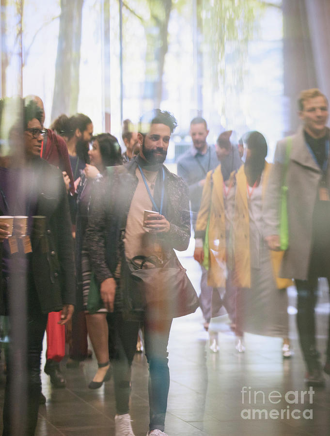 African Photograph - Business People Walking In Office Lobby by Caia Image/science Photo Library African Photograph - Business People Walking In Office Lobby by Caia Image/science Photo Library