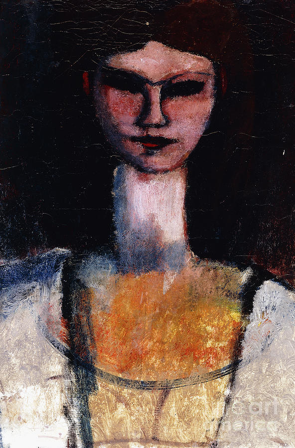 Bust Of A Young Woman; Buste De Jeune Femme, C.1910-11 Painting by Amedeo Modigliani